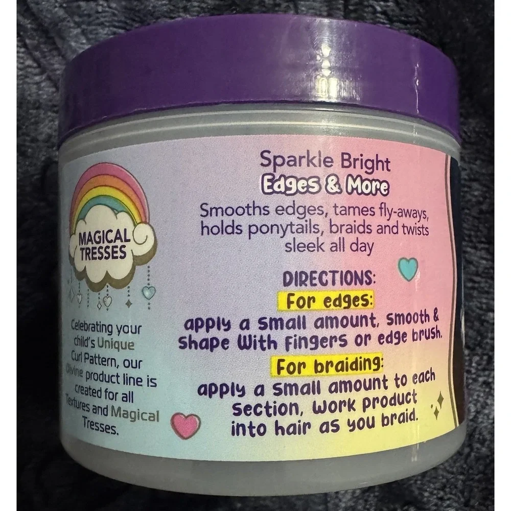 NEW Afro Unicorn Magical Tresses Edge Control Sparkle Bright 3 Pack 4oz Each